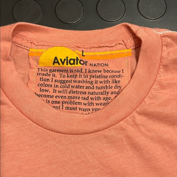 NWOT Aviator Nation L Coral Tee with tiger graphic - Picture 5 of 8